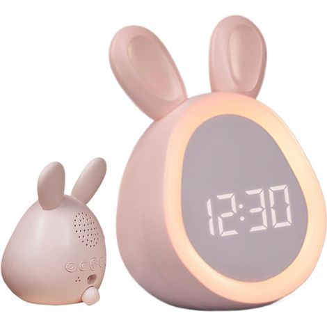 Réveil Alarme pour Enfant Veilleuse De Nuit Design Lapin À (1/5)