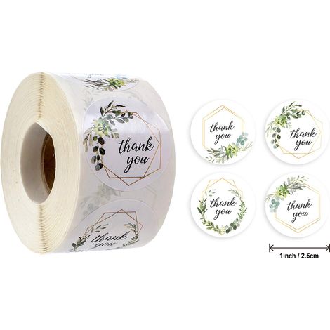500 Étiquettes autocollantes rondes 2,5 cm motif Merci, adhésif permanent pour cadeaux mariage, fêtes et emballages faits main(Q3 : Nouveaux produits pour le mois d'août) (1/5)