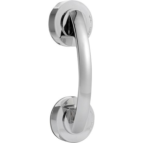 Poignée de porte en verre à ventouse ABS argenté, installation facile et prise main douce pour les (1/5)