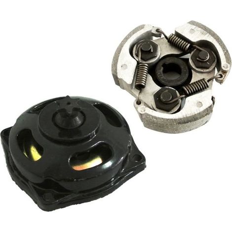 Kupplungssatz – Fliehkraftkupplungsglocke + Kupplungsscheiben für Pocketbikes, Dirtbikes, Pitbikes, Mini-Motos, ATVs und Quads (47 cm³, 49 cm³). (1/4)