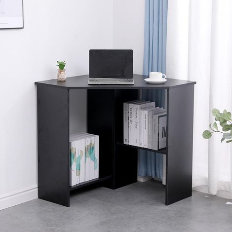 Wellington Black Computer Desk PC Laptop Table Corner Home Office Study Gaming (1/5)