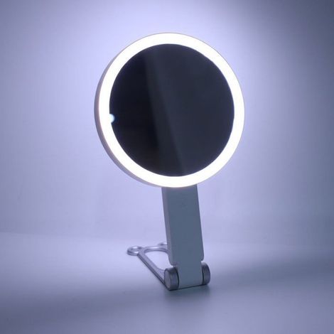 miroir grossissant double face Miroir de maquillage de voyage avec lumière double face grossissant hygiene coloration (1/4)