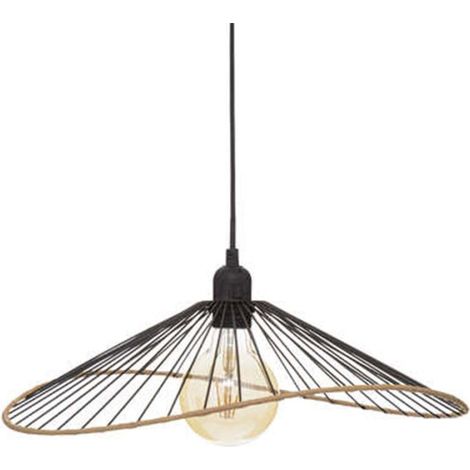 Atmosphera – Lampe suspension métal 'Alara' 45cm noir – Douille E27 – Finition fer et polyéthylène – Éclairage moderne pour intérieur (1/4)
