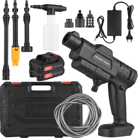 Irovami Nettoyeur haute pression sans fil pour voiture, multifonctions, avec buses réglables, batterie 21 V, portable, idéal pour laver les voitures, arroser les fleurs et nettoyer les sols. BMC (1/5)