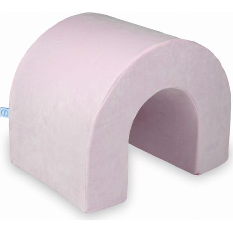 Túnel de juegos de espuma suave aterciopelada, color rosa claro