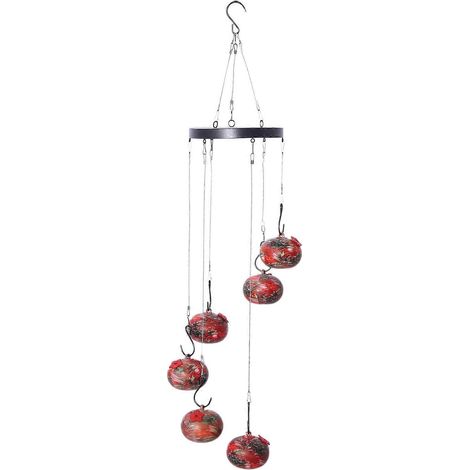 Mangeoires à oiseaux d'extérieur, mangeoires en verre suspendues pour l'extérieur, résistantes aux fourmis et aux abeilles, carillon éolien 2024 C (1/5)