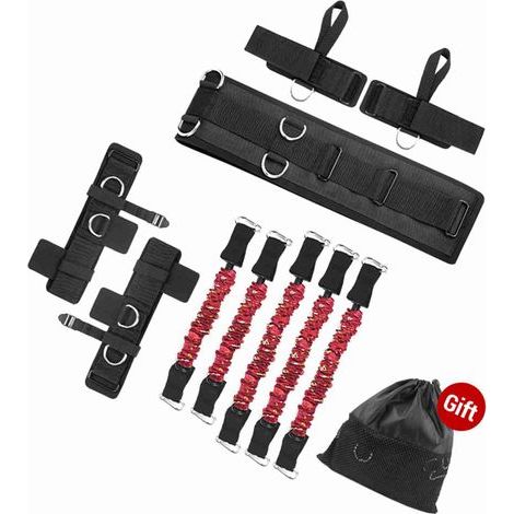 Boxing resistance band set, speed and agility trainer for Muay Thai Karate Fighting, red (1/5)