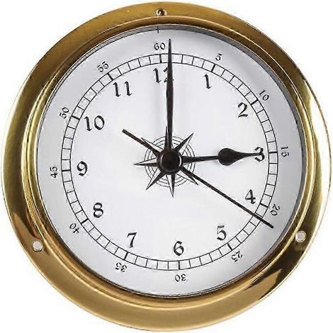 Horloge murale, testeur de coque en cuivre marin pour station météo, horloge de bateau à fixation murale, 115 mm (1/4)