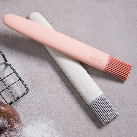 Brosse à huile en silicone amovible, brosse à huile pour barbecue, brosse à crêpes de cuisine 2pcs Sakura rose/blanc cassé (1/5)
