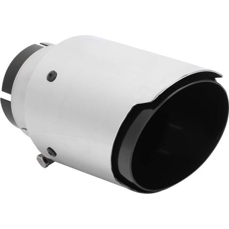 Silencieux Universal Inox pour Auto, Embout Échappement Modifié, Tube Arrière (Noir & Argent) (1/4)