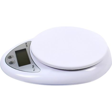 Balance de cuisine numérique 5 kg/1 g, compatible grammes, onces, livres et kilogrammes, avec arrêt automatique après 120 secondes. (1/5)