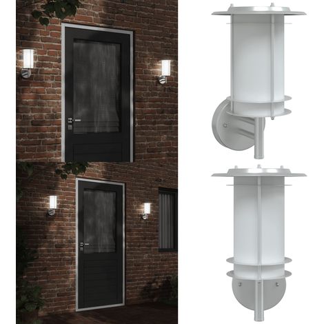 Außenwandleuchte Silbern Edelstahl - Outdoor Wandleuchte - Edelstahl Leuchte - Gartenleuchte - Gartenbeleuchtung - Wetterfeste Beleuchtung - Home & Living (1/5)