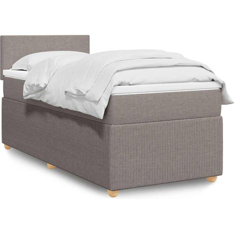 Boxspringbett mit Matratze Taupe 100x200 cm Stoff