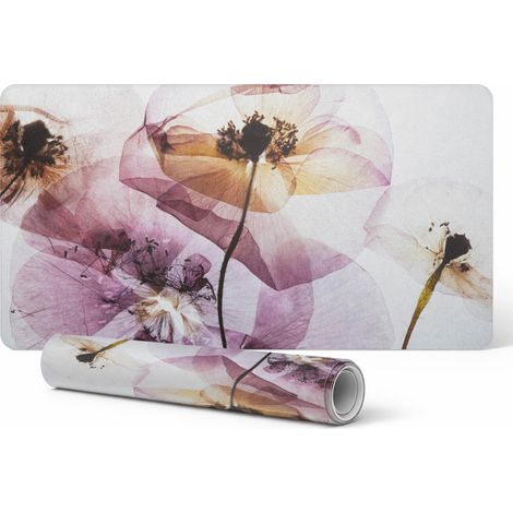 Alfombrilla protectora universal para equipos inform谩ticos con dise帽o de flores et茅reas, 100x50 cm.