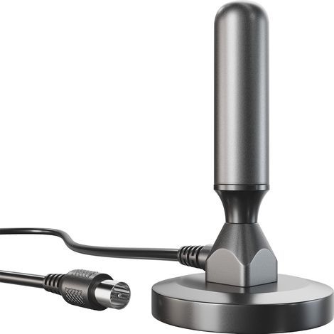 Antena terrestre digital HD DVB-T2/DVB-T para máxima recepción digital con base magnética estable y cable de 3 m para todos los receptores DVB-T2/DVB-T – Versión Massive (1/5)