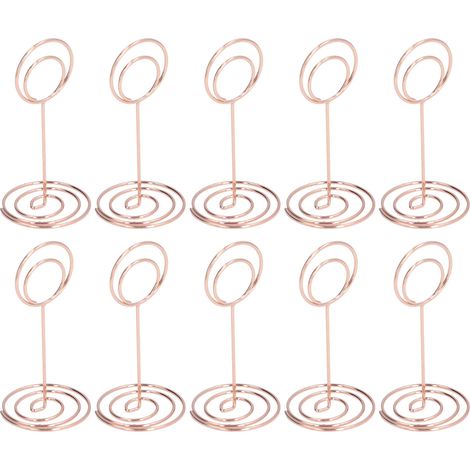 10 pièces Support Numéro de Table Base Ronde Procédé Électrolytique Forme Élégante Mignonne Décoration Maison pour Mariages Or Rose (1/5)