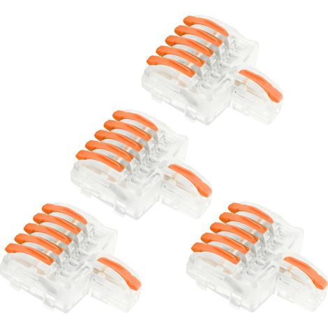 20 connecteurs rapides pour fils SPL, borniers en T, répartiteurs de lignes pour conducteurs en cuivre 5 en 1 (orange) (1/5)