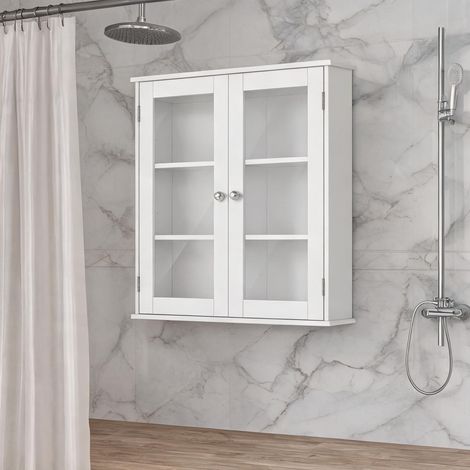 Meuble de salle de bain branco en mDF e Vidro 55 x 20 x 65 cm (1/5)