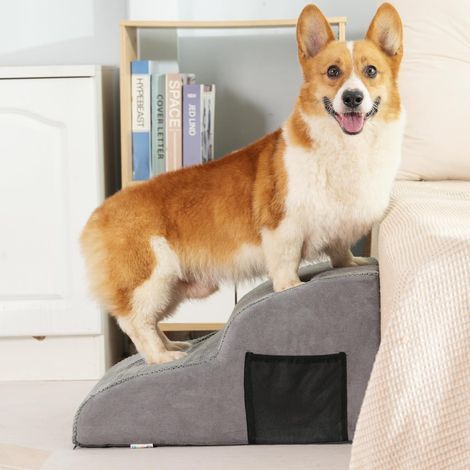 2-stufige Hundetreppe, hochdichter Schaumstoff, rutschfest, waschbarer Bezug für Schlafsofas (1/5)