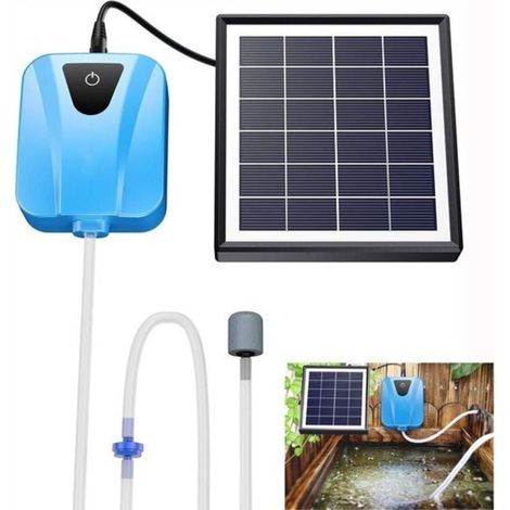 Pompe solaire pour bassin - Aérateur solaire pour bassin - Pompe à air + Pompe à oxygène - Pour bassin de jardin/aquarium