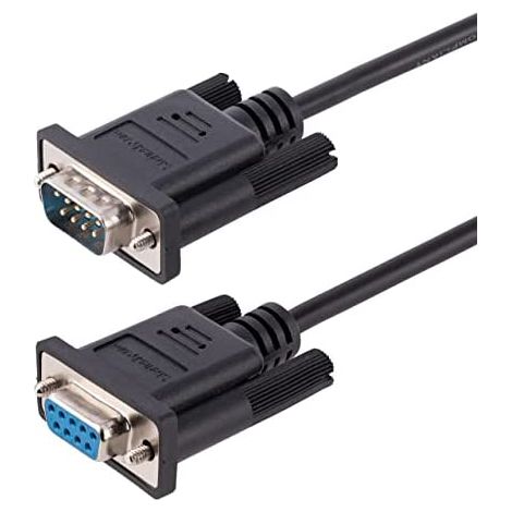 StarTech.com Cavo Seriale Null Modem RS232 da 3 m - Cavo Seriale Crossover con Schermatura in Alluminio - Cavo COM Connettore DB9 da Femmina a Maschio - Compatibile con Dispositivi DTE - Nero (1/5)