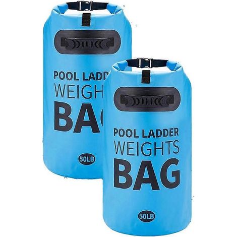 Set mit 2 robusten Poolleitergewichten – 22,7 kg (50 lb) Universal-Sandsäcke zum Befüllen mit Sand, Stufenanker, wasserdicht und reißfest (1/5)