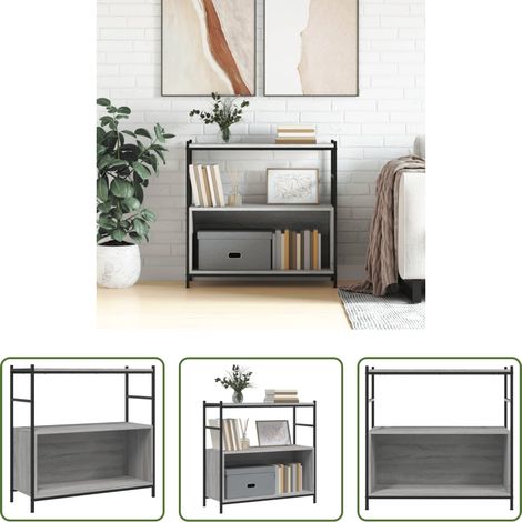 Rangement - Bibliothèque sonoma gris 80x30x78,5 cm bois d'ingénierie et fer (1/5)