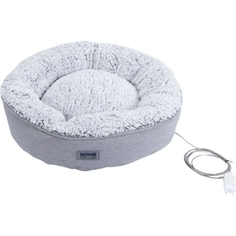 HOME DELUXE - Beheizbares Haustierbett COMFY - 50 x 50 x 13 cm, Farbe: Grau, Baumwollfüllung, Stecker mit USB Anschluss I Hundebett Hundekissen Bett für Katzen  Tierbett Haustierbett Katzenbett Hundeb