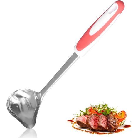 Louche à sauce en acier inoxydable 1 pièce, bec verseur Convient pour l'huile, la cuisson et plus encore. (1/5)