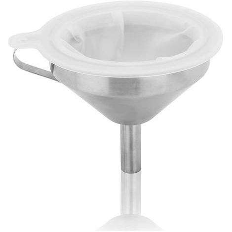 Entonnoir de cuisine en acier inoxydable de 12,7 cm de qualité alimentaire avec filtre amovible de 200 mailles et entonnoir de passoire à poignée pour huiles, jus, vin, café, thé, lait, confiture. (1/5)