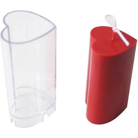 Moule à Bougie Géométrique en Plastique Acrylique, Forme Colonne et Cœur pour Bougies Parfumées (1/4)