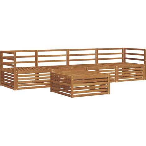 Outdoor Sofa Set 5 pcs Natural Solid Acacia Wood vidaXL (1/5)