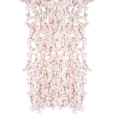 Fleurs artificielles en Soie Fleur de Cerisier Guirlande Vigne Suspendue pour Mariage Décoration de Jardin Maison 4 Pack (Rose) (1/5)