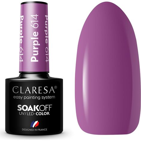 Esmalte de uñas híbrido Claresa morado 614 5g (1/2)