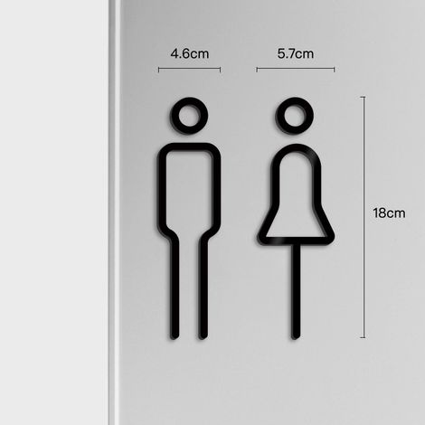BEBUSINGOTO Placa de metal para pared con letrero para baño de hombre y mujer, etiqueta para lavadero, letrero de baño - Placas plateadas (1/4)