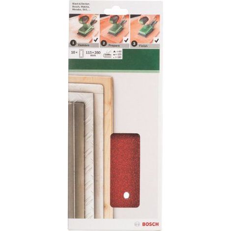 Bosch Accessories 2609256B32 Schwingschleifpapier-Set gelocht Körnung (num) 60, 120, 180 (L x B) 2 (1/3)
