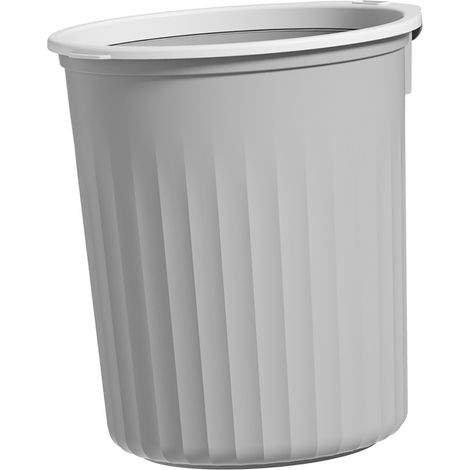 Poubelle Domestique de Grande Capacité 8L Design Arrondi avec Bague de Compression, Gray, Plastique, Small (1/5)