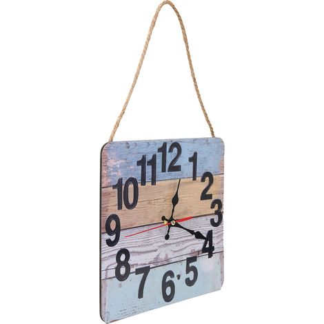 Horloge Murale Carrée Silencieuse Style Industriel Déco Maison Rétro Horloge Décorative Bureau Cuisine (1/5)