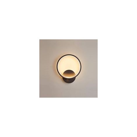 13-W-LED-Wandleuchte für den Innenbereich, rund, schwarz, warmweiß (3000 K), modernes Design, für Schlafzimmer, Wohnzimmer, Treppenhaus, Flur, 220 V Wechselstrom – Crezuo