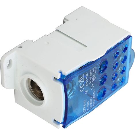 Boîte de jonction à bornier sur rail DIN pour distribution électrique universelle 690 V 400 A, bleue (1/5)