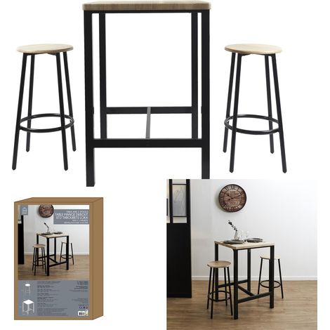 Table Mange-Debout - HOME DECO FACTORY - Loka - Marron et Noir (1/5)