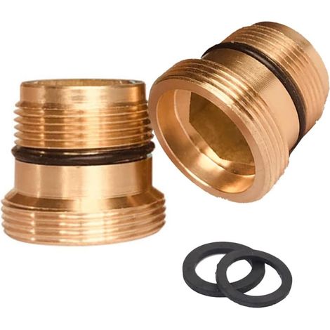 Juego de 2 adaptadores para grifo, con aireador integrado para purificador de agua (16,2 mm - 22 mm) (1/4)