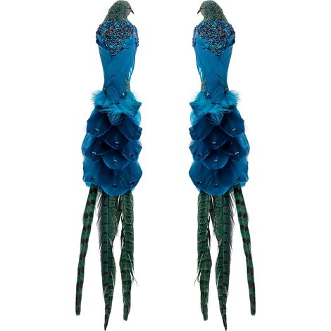 Decorazione per albero di Natale blu pavone, 2 pezzi. (1/3)