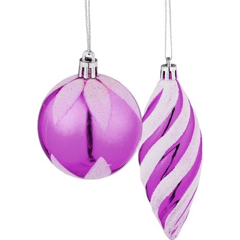 Lote de 72 bolas de Navidad decorativas brillantes de plástico rojo y dorado 130015856 (1/2)