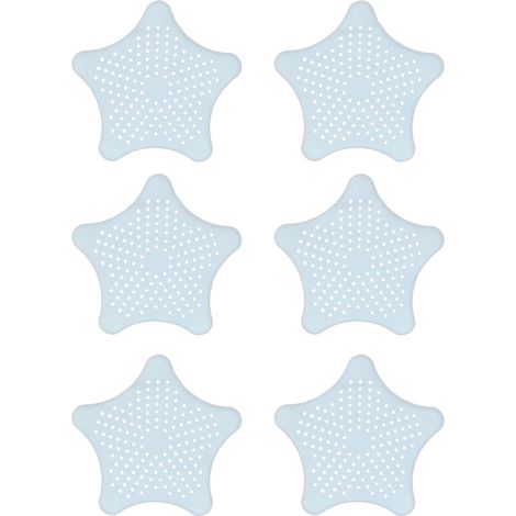 Crépine d'évier en caoutchouc en forme d'étoile de mer – Bouchon de crépine d'évier de cuisine en silicone – Attrape-cheveux pour bonde de baignoire (blanc) (1/5)