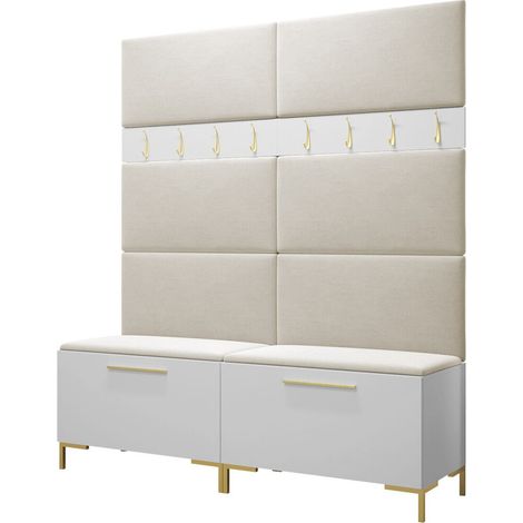 Conjunto para recibidor Nomal II, Manila 02, 196x168x46cm, Tapiz, Aglomerado laminado, Montada en la pared, Colocada