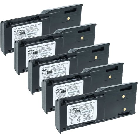 vhbw 5x Batterie compatible avec Motorola Radius P110 radio talkie-walkie (1800mAh, 7,5V, NiMH)