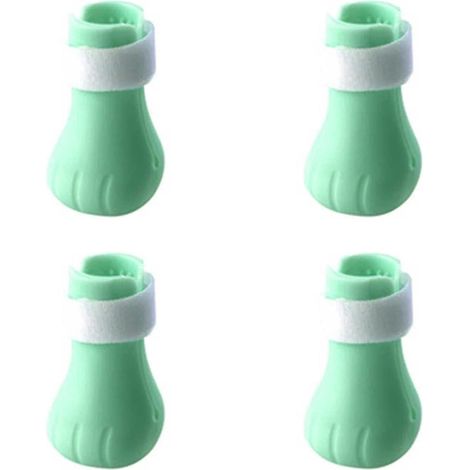 Set mit 4 kratzfesten Silikon-Katzenschuhen, Katzenbadepantoffeln, Pfotenschutz, atmungsaktiven Krallenschutz, Nagelkappen für die Katzenpflege.