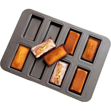 Kleine Kastenformen zum Backen, rechteckige Antihaft Form mit 8 Mulden, unterteilte Hackbraten und Dessertform für Muffins, Brownies, Cupcakes, K (1/5)