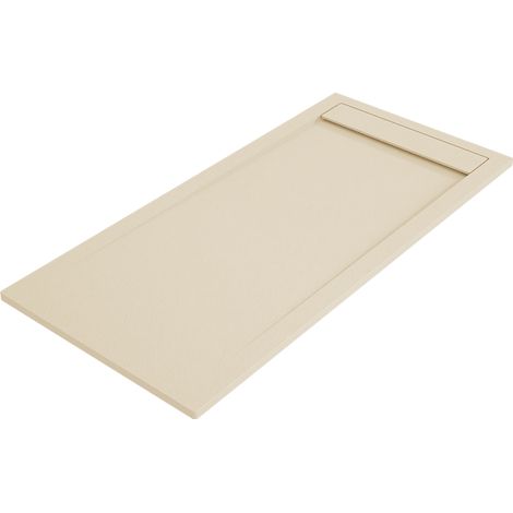 Plato de ducha AMBAR 90x100 cm Crema rejilla Crema (1/5)